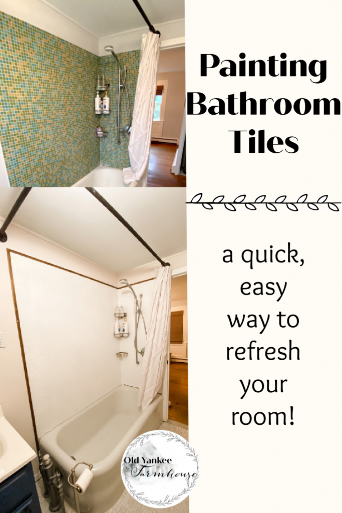 Painting bathroom tiles is a quick and easy way to refresh your room!