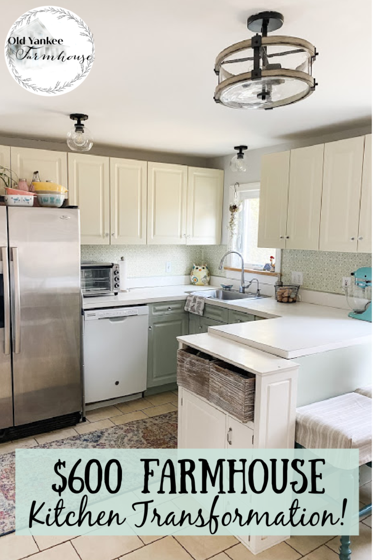 $600 Farmhouse Kitchen Transformation - Old Yankee Farmhouse