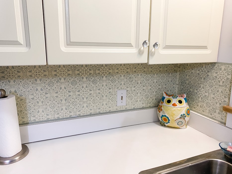 DIY Stencil Kitchen Backsplash