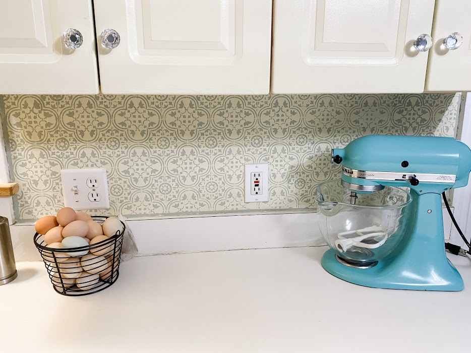 DIY Stencil Kitchen Backsplash