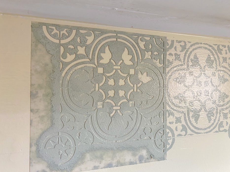 DIY Stencil Kitchen Backsplash