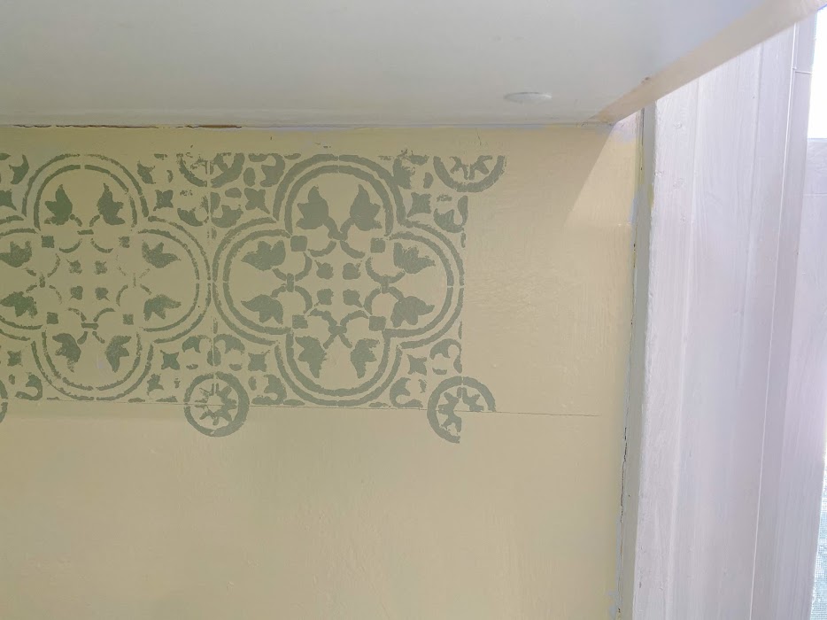 DIY Stencil Kitchen Backsplash