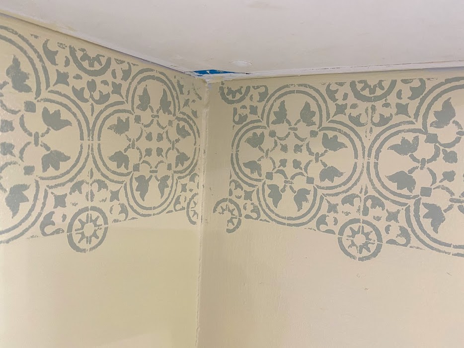 DIY Stencil Kitchen Backsplash