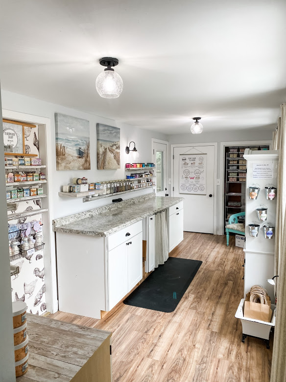 Repurposed Medicine Cabinet Craft Station